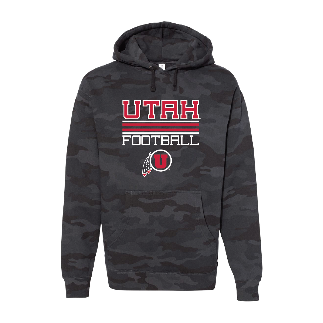 Utah Football - Circle and Feather  Embroidered Hoodie