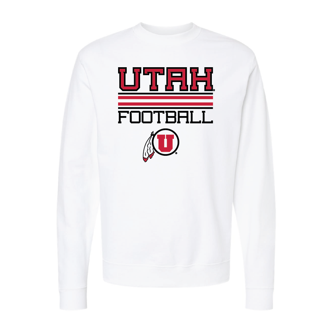 Utah Football - Circle and Feather Embroidered Crew Neck Sweatshirt