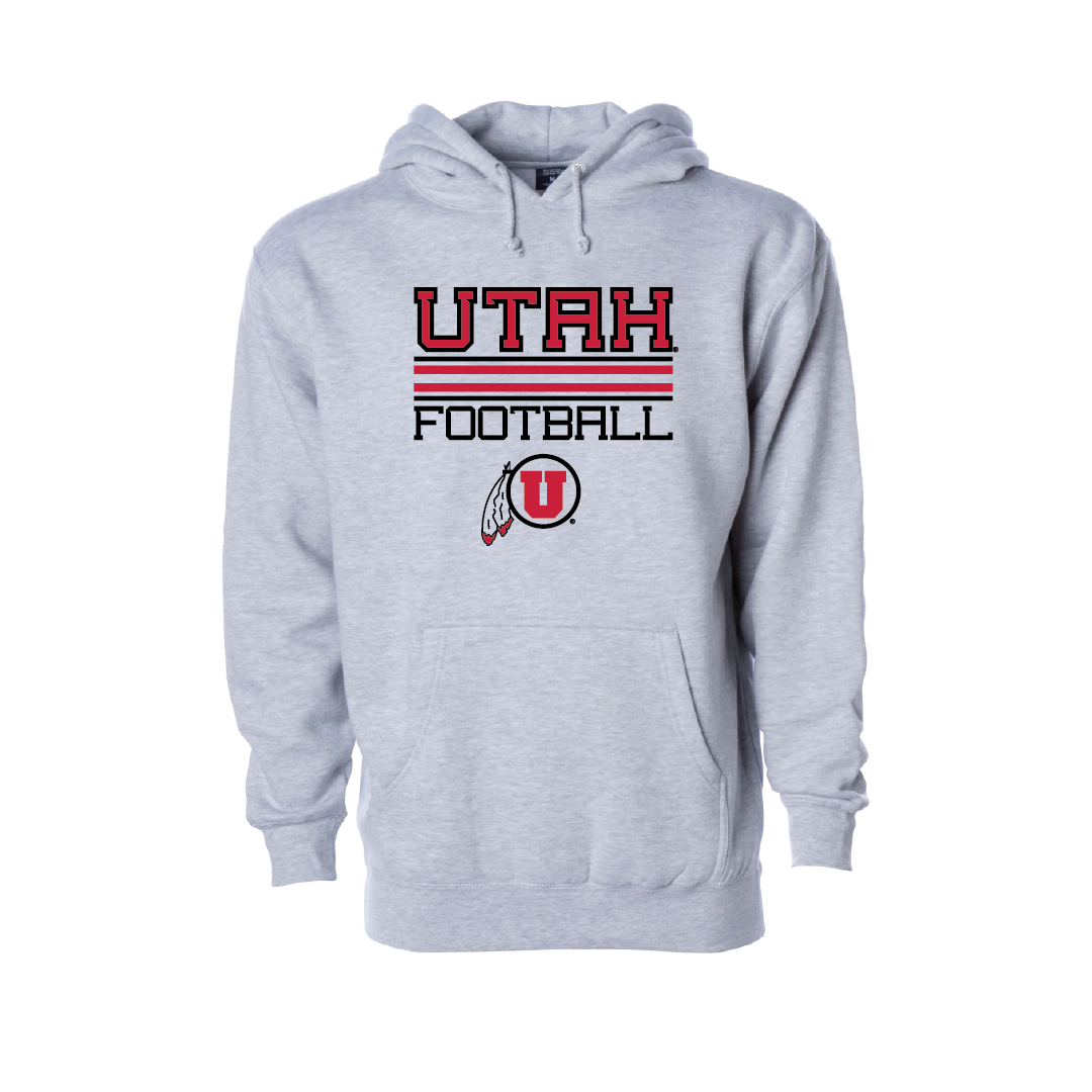 Utah Football - Circle and Feather  Embroidered Hoodie