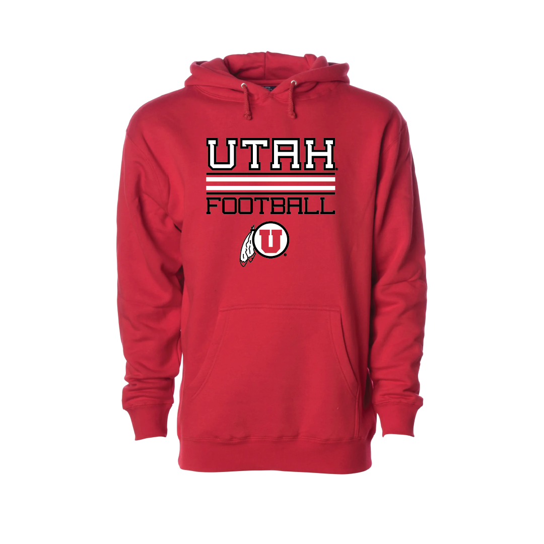 Utah Football - Circle and Feather  Embroidered Hoodie