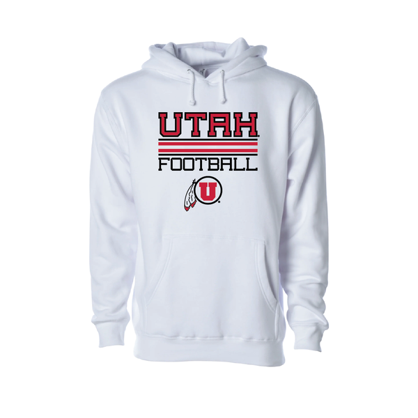 Utah Football - Circle and Feather  Embroidered Hoodie