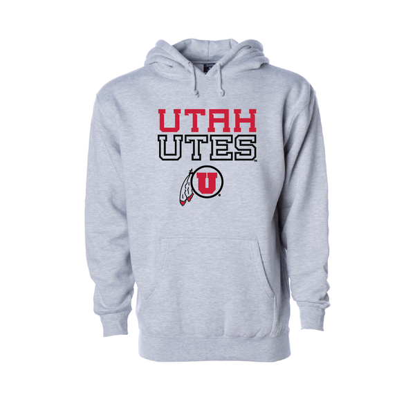 Utah Utes - W/Circle and Feather  Embroidered Hoodie