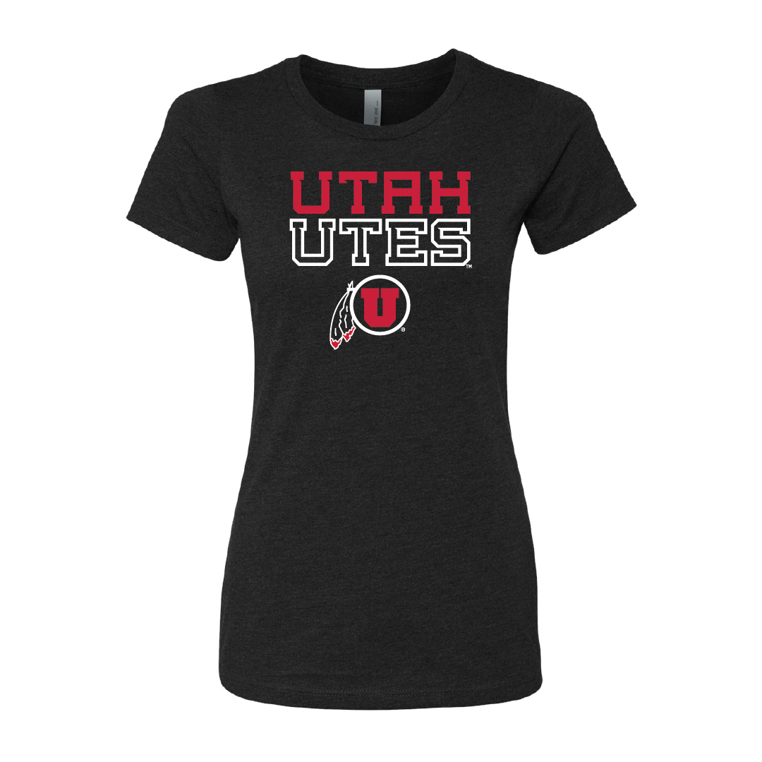 Utah Utes - W/Circle and Feather Womens T-Shirt