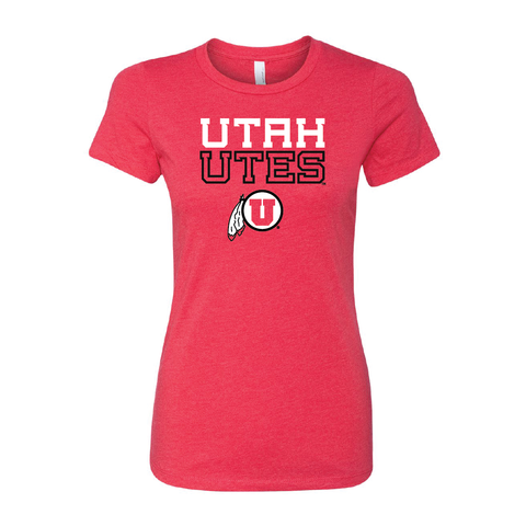 Utah Utes - W/Circle and Feather Womens T-Shirt