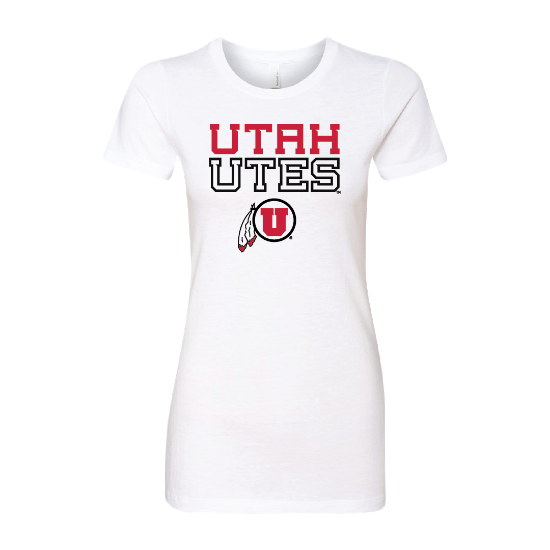 Utah Utes - W/Circle and Feather Womens T-Shirt