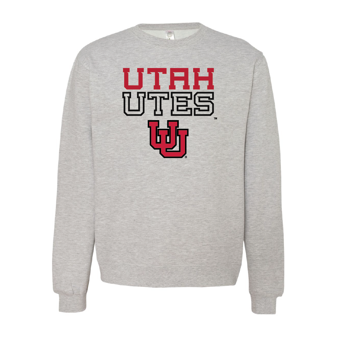 Utah Utes - Interlocking UUEmbroidered Crew Neck Sweatshirt