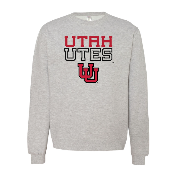 Utah Utes - Interlocking UUEmbroidered Crew Neck Sweatshirt