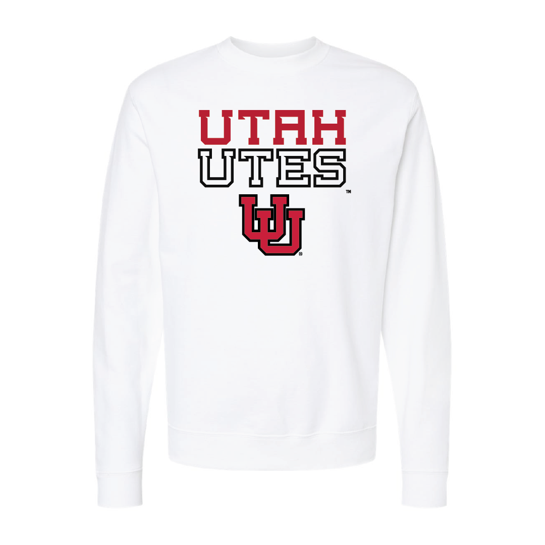 Utah Utes - Interlocking UUEmbroidered Crew Neck Sweatshirt