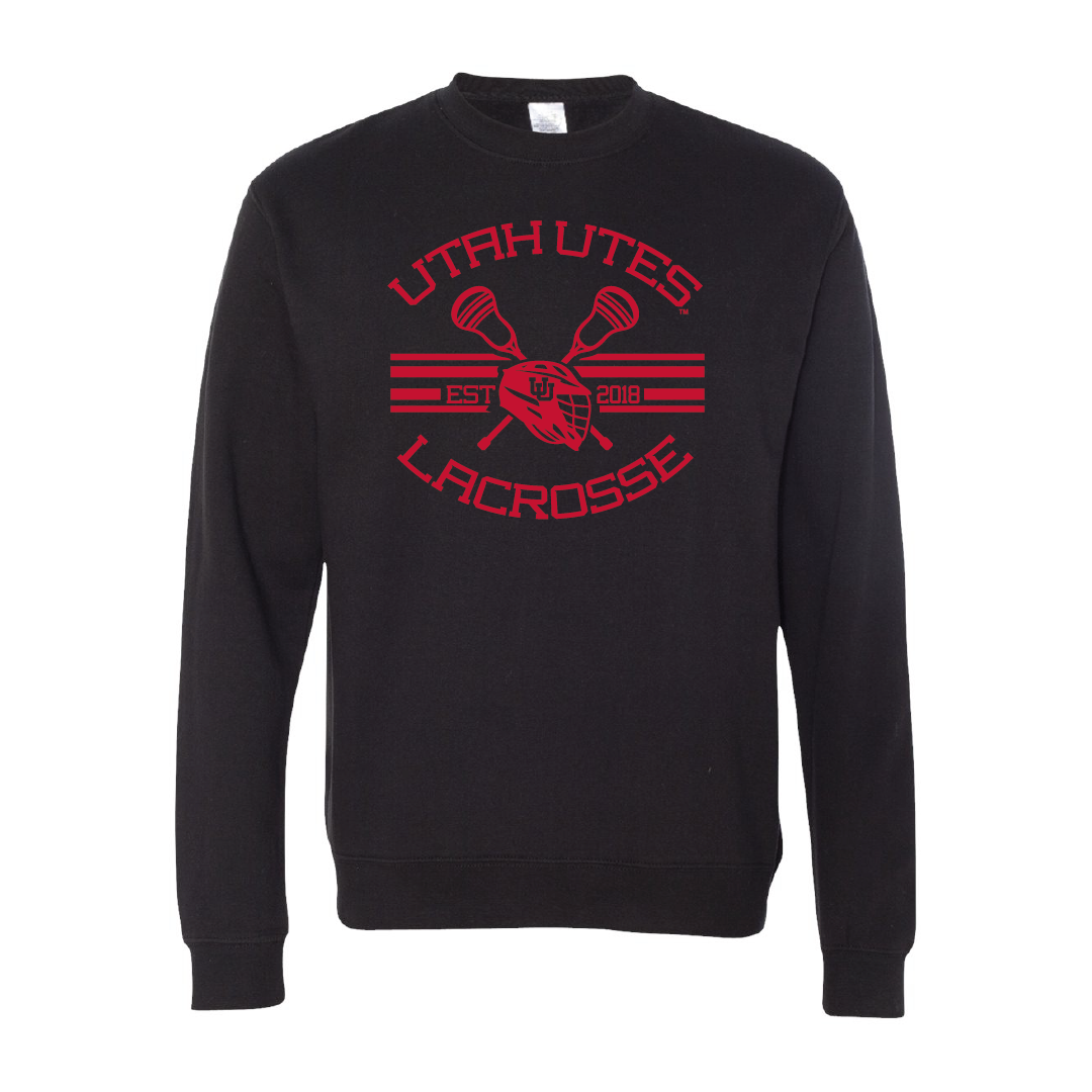 Utah Utes LacrosseEmbroidered Crew Neck Sweatshirt