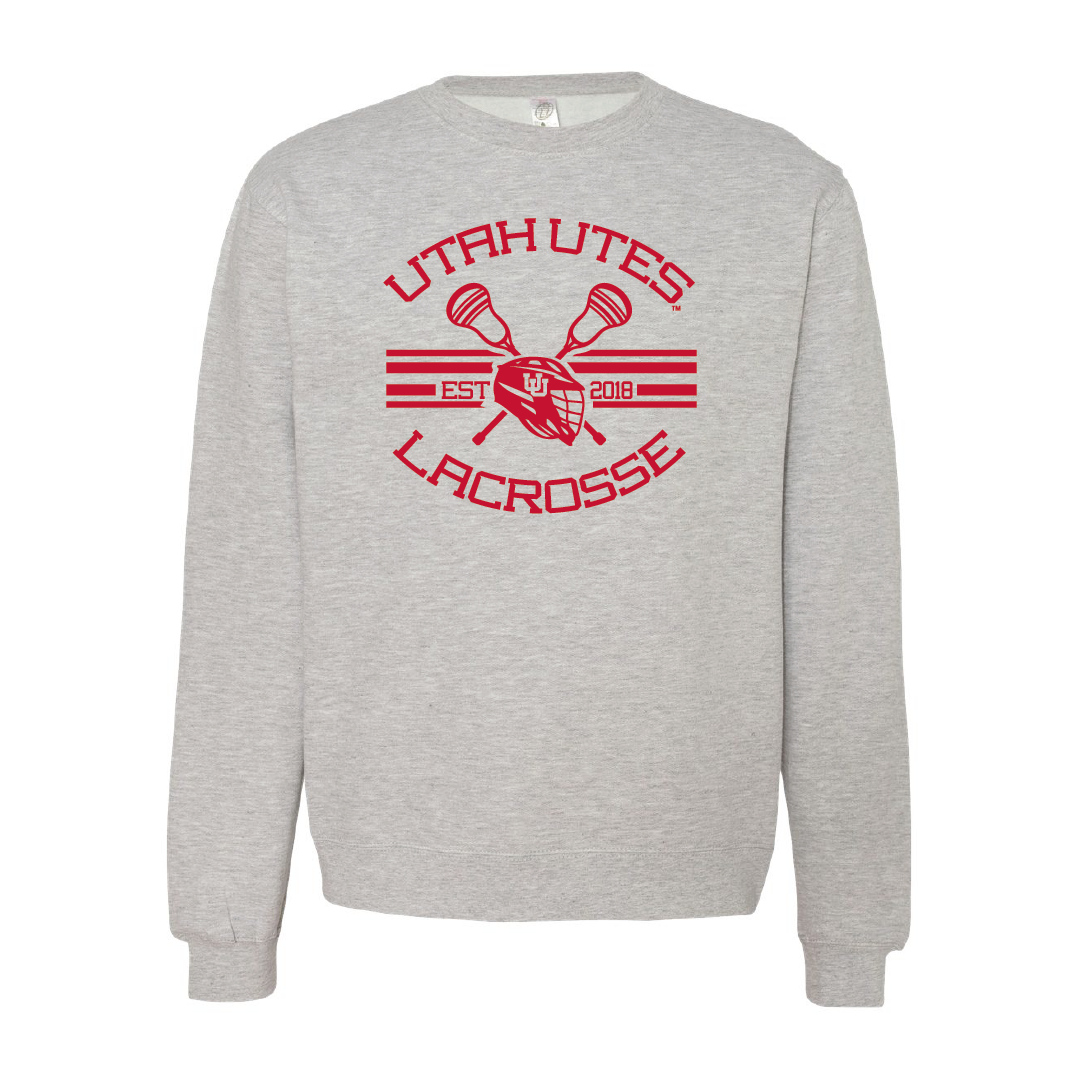 Utah Utes LacrosseEmbroidered Crew Neck Sweatshirt