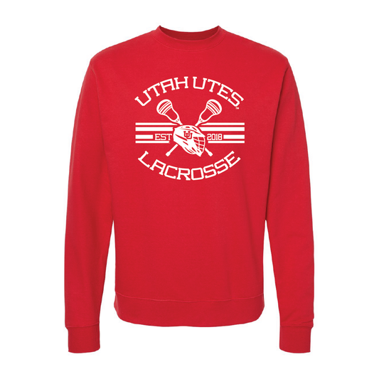 Utah Utes LacrosseEmbroidered Crew Neck Sweatshirt