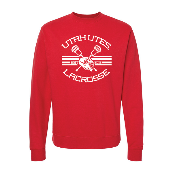 Utah Utes LacrosseEmbroidered Crew Neck Sweatshirt