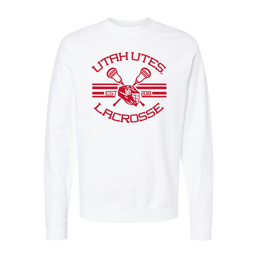 Utah Utes LacrosseEmbroidered Crew Neck Sweatshirt