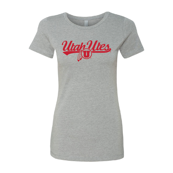 Utah Utes - Script-Circle and FeatherWomens T-Shirt