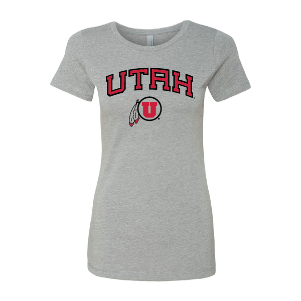 Utah Wordmark-Circle and Feather Womens T-Shirt