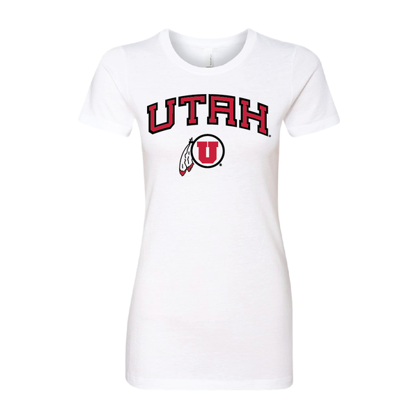 Utah Wordmark-Circle and Feather Womens T-Shirt