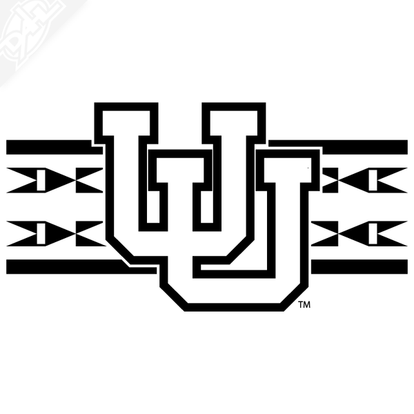 Ute Proud Interlocking UU With Utah Stripe Single Color Vinyl Decal