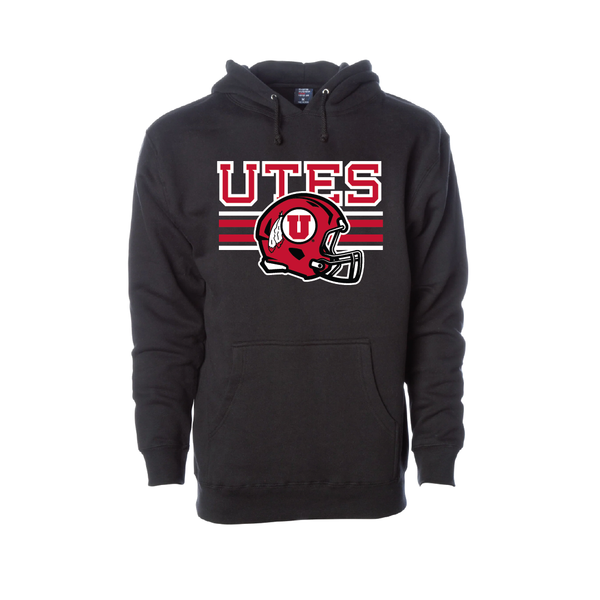 Utes  W/New Circle and Feather Helmet  Embroidered Hoodie