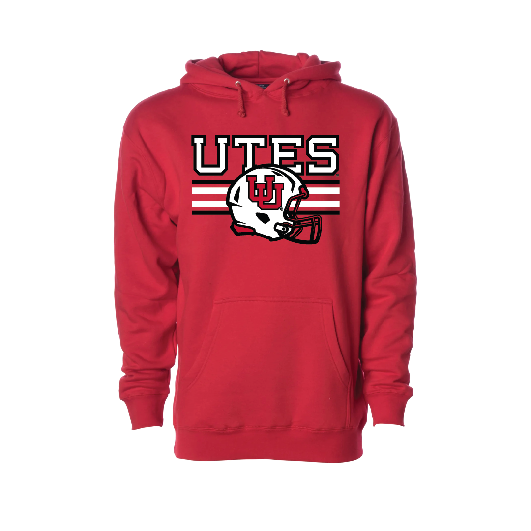 Utes  W/New UU Helmet  Embroidered Hoodie