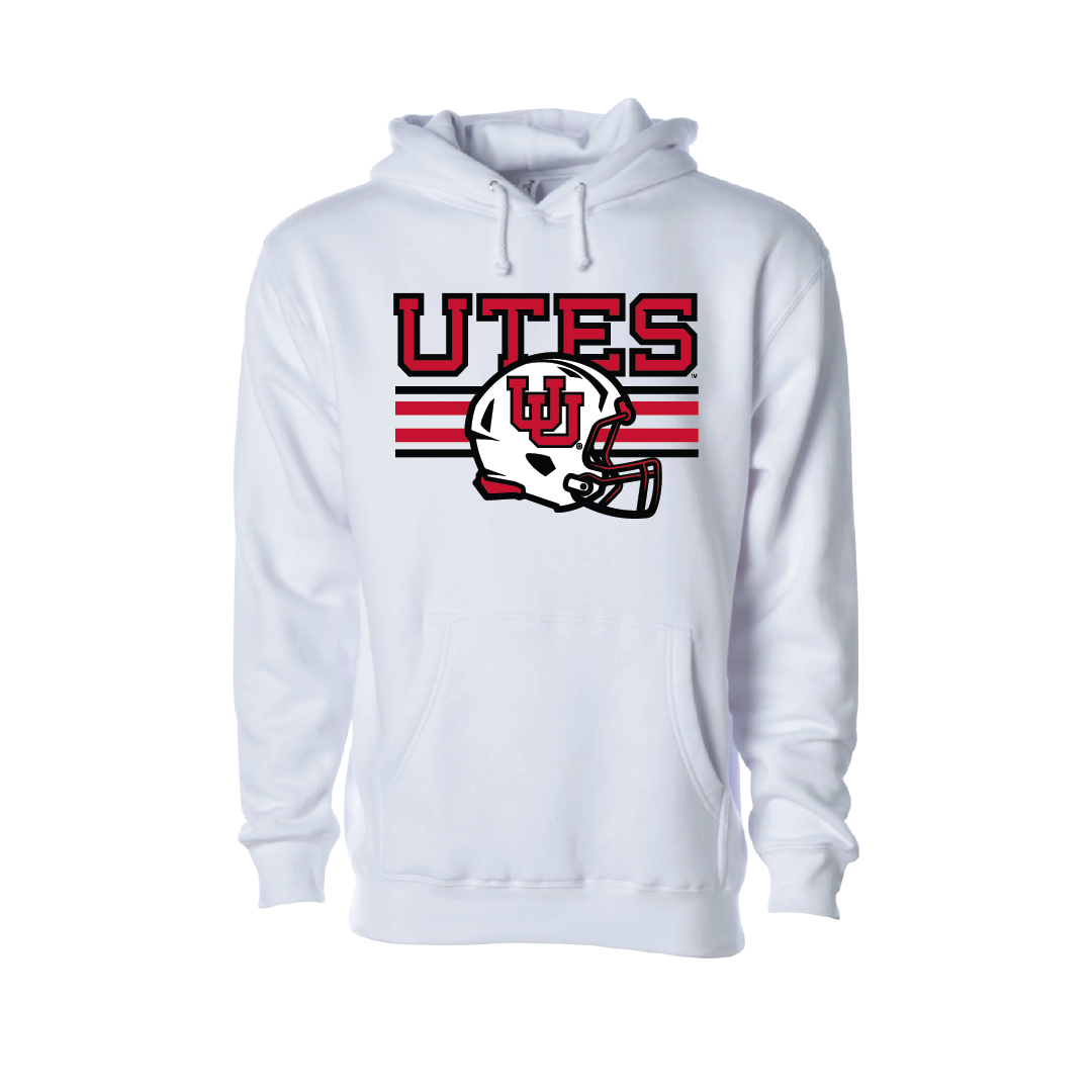 Utes  W/New UU Helmet  Embroidered Hoodie