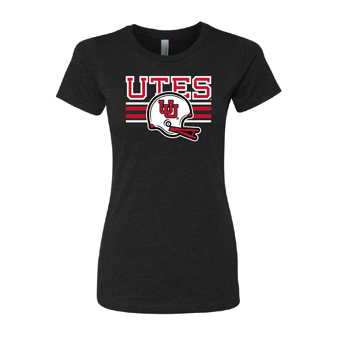 Utes W/Throwback Interlocking UU Helmet Womens T-Shirt