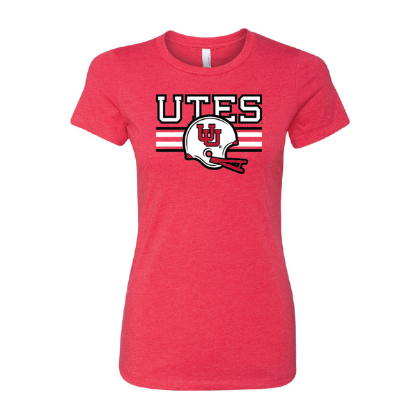 Utes W/Throwback Interlocking UU Helmet Womens T-Shirt