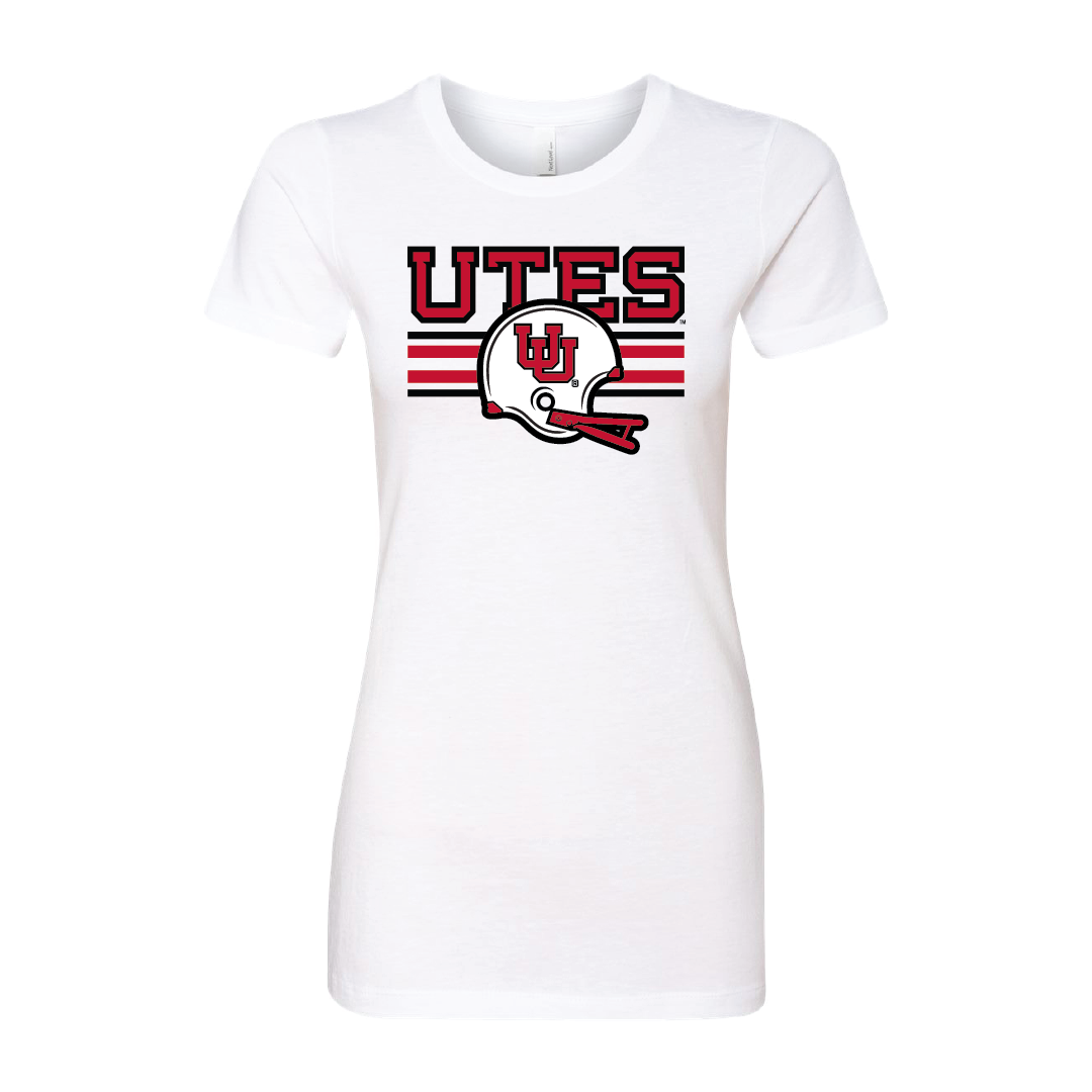 Utes W/Throwback Interlocking UU Helmet Womens T-Shirt