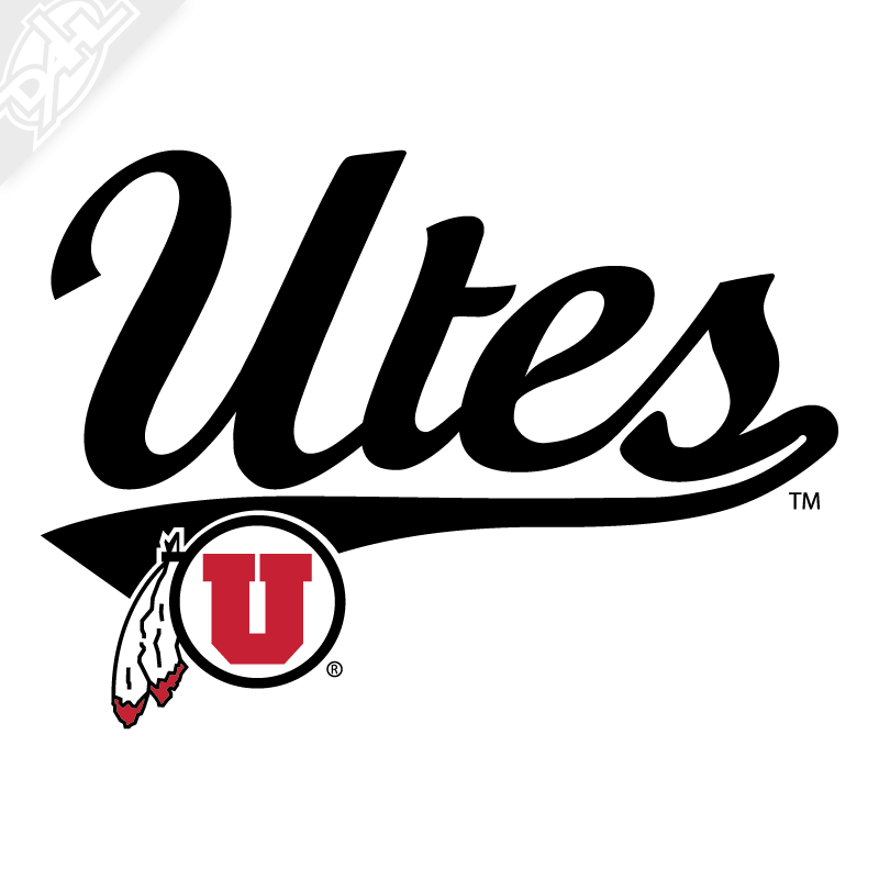 Utes Script - Circle and Feather 2 Color Vinyl Decal – Dahlelama