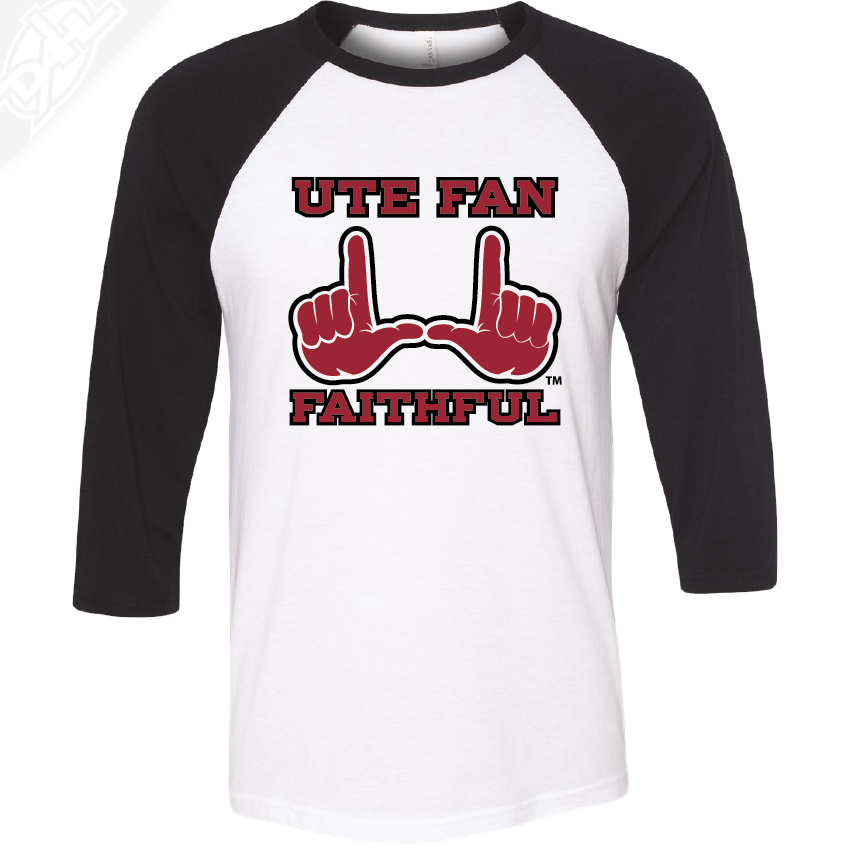 Ute Fan Faithful  - 3/4 Sleeve Baseball Shirt