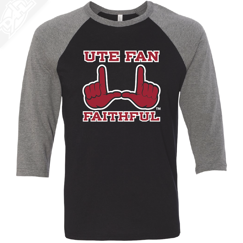 Ute Fan Faithful  - 3/4 Sleeve Baseball Shirt